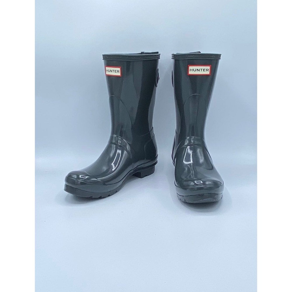 6W‎ - [NEW] Women's Hunter Short Back Adjustable Gloss Rain Boots WFS1013RGL - Picture 3 of 7